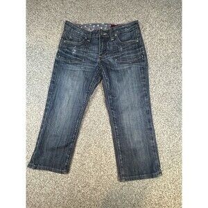 Vigoss Womens 3 Cropped Capri‎ Jeans Embroidered Pockets